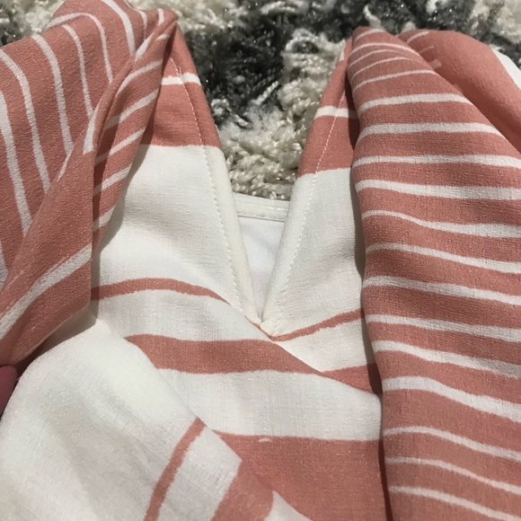 Lulu’s Delphi Pink/White Striped Tie-Front Strapless Romper - Picture 7 of 7